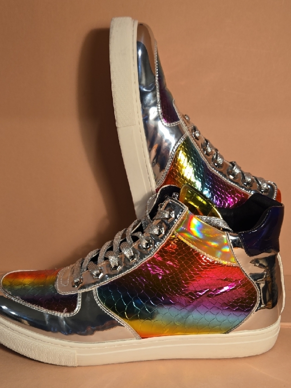 F-I2384 Multi Color Lace up High top Sneaker Encore by Fiesso - Picture 13 of 13